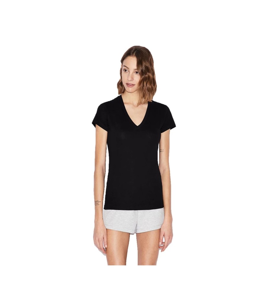 Donna Armani Exchange T-Shirt & Canotte | T- Shirt Donna Armani Exchange Con Scollo A V Colore Nero - 8Nytdhyj16Z1200