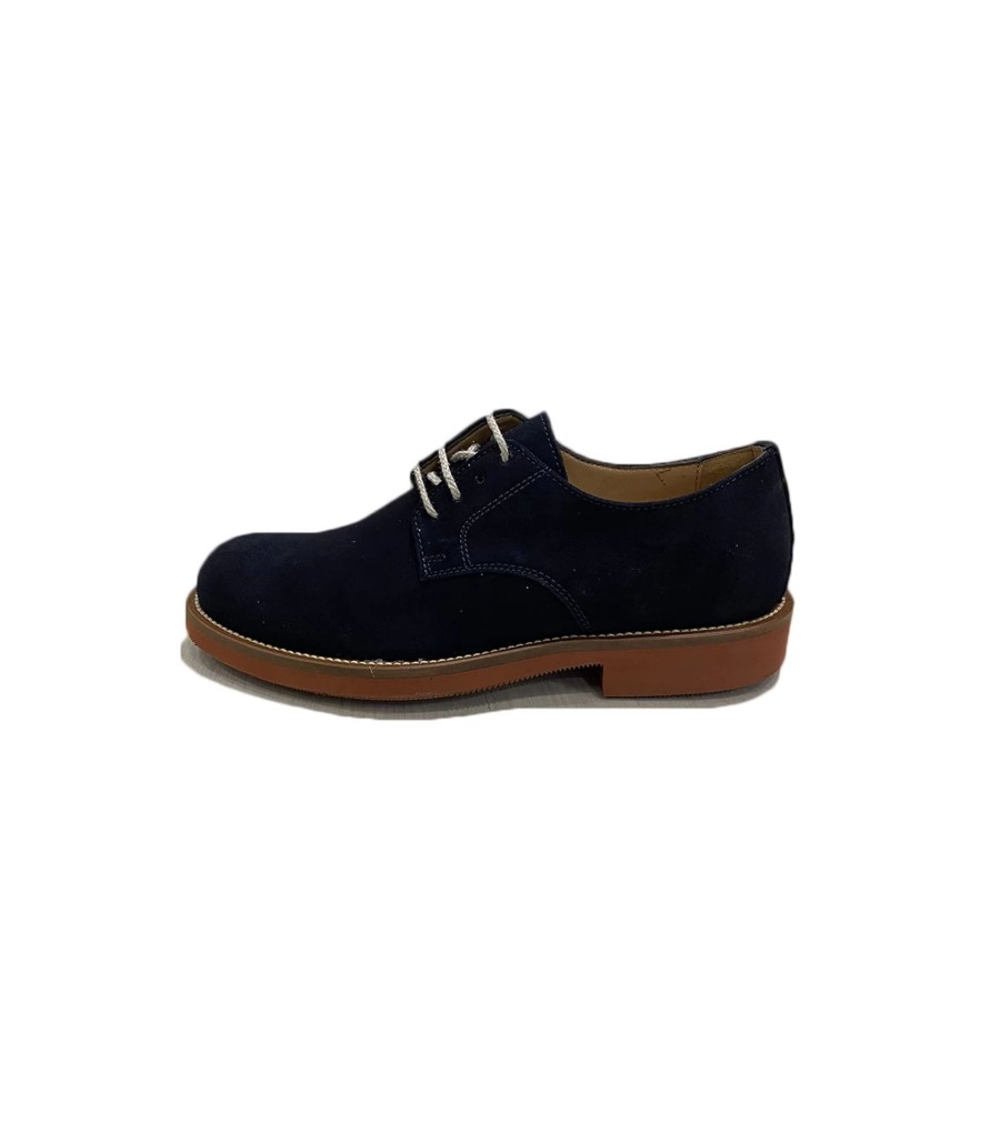 Uomo Soldini Scarpe Formali | Scarpe Derby Uomo Soldini Liscio Suola In Gomma Colore Blu - 20795Vv87