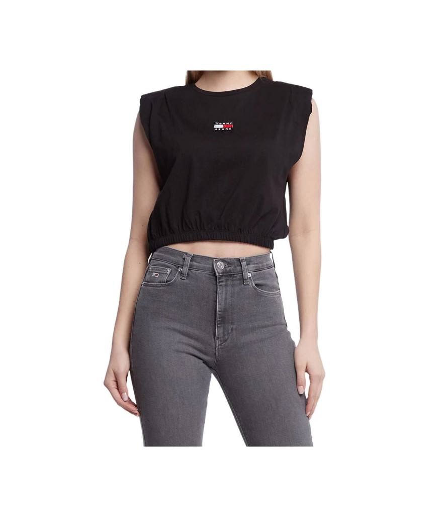 Donna Tommy Jeans T-Shirt & Canotte | Canotta Donna Tommy Jeans Cropped