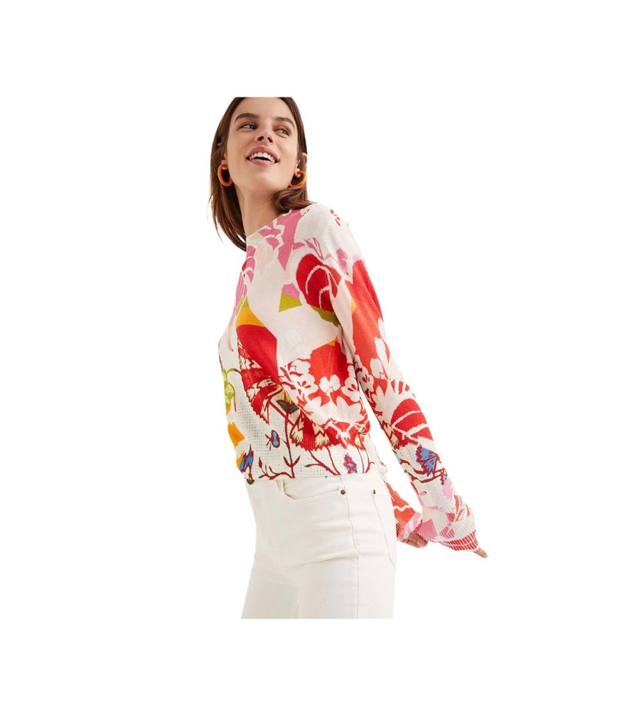 Donna Desigual Maglieria | Maglia Donna Desigual Stampa Tropicale