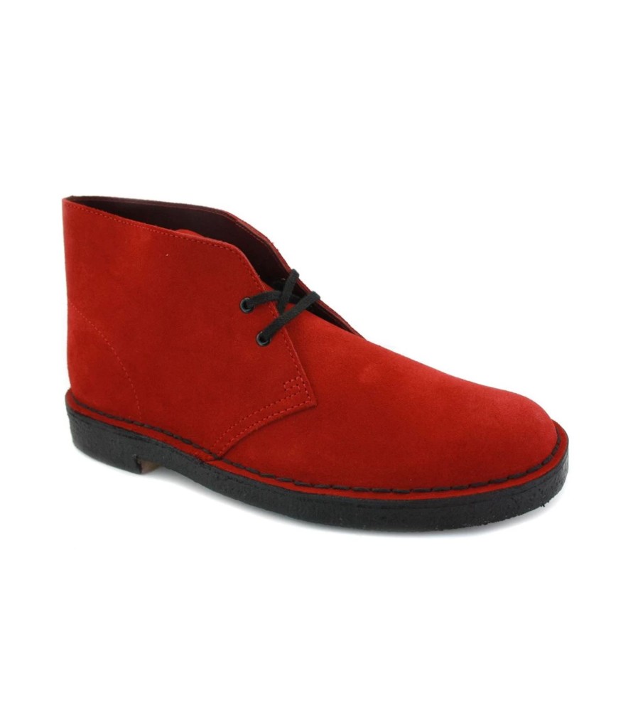 Uomo Clarks Polacchine | Scarpa Uomo Clarks Desert Boot Colore Rosso - 26147081