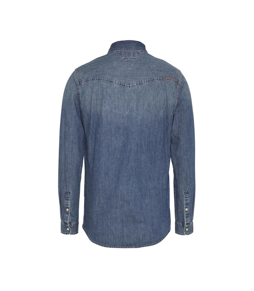 Uomo Tommy Jeans Camicie | Camicia Di Jeans Uomo Tommy Jeans