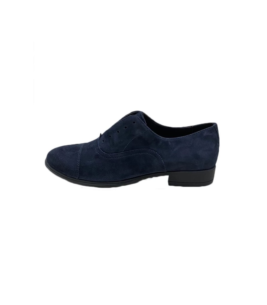 Uomo Soldini Slip On | Scarpa Slip On Uomo Soldini Francesina Suola In Gomma Colore Blu - 19765Rs67B