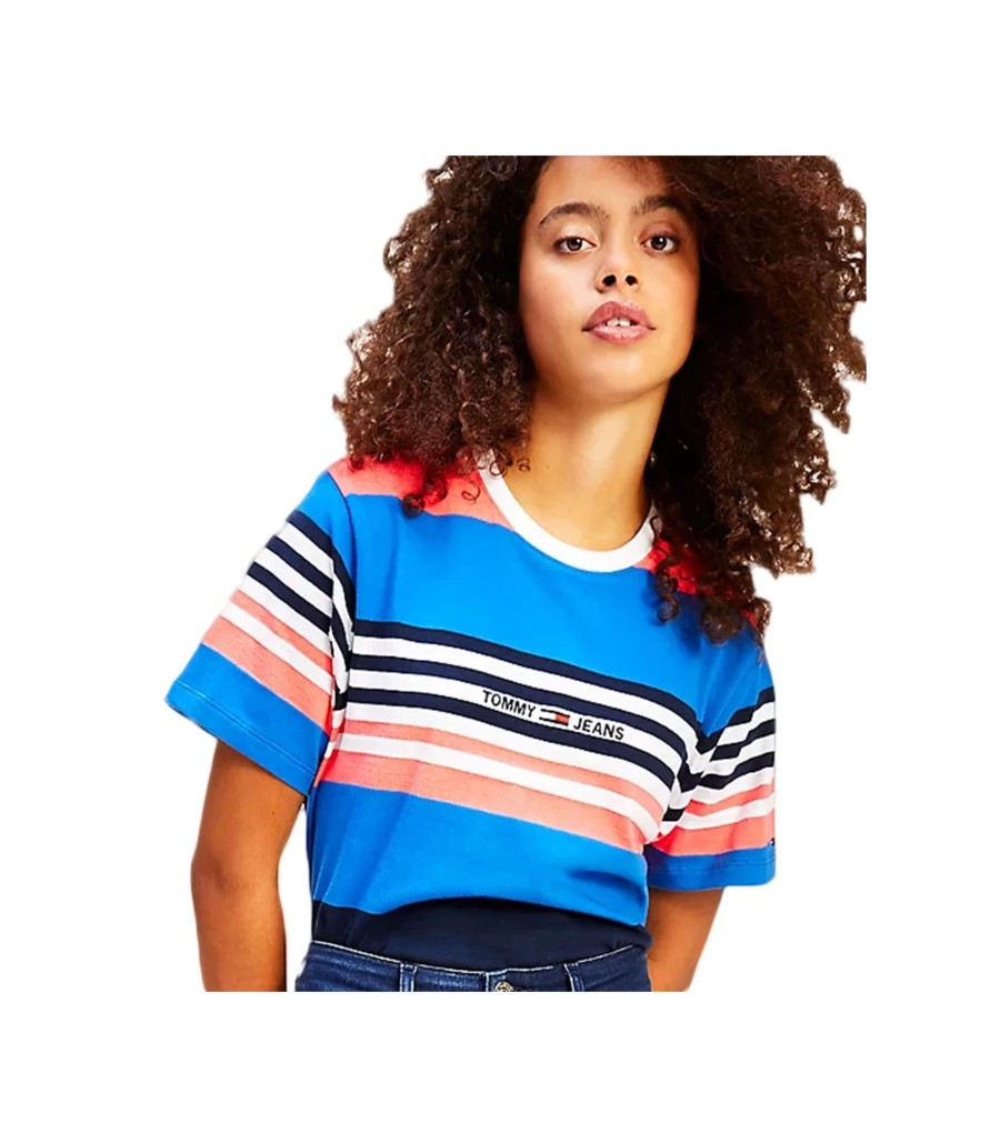 Donna Tommy Jeans T-Shirt & Canotte | T-Shirt Crop Donna Tommy Jeans