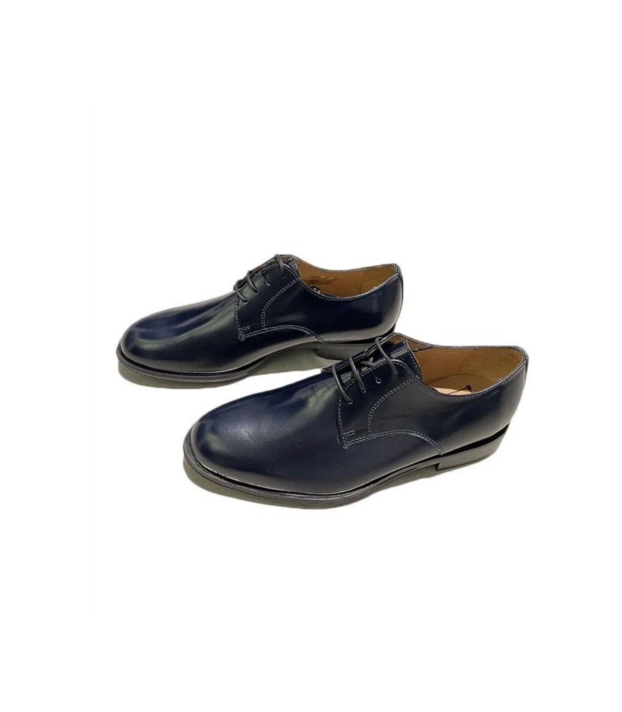 Uomo Soldini Scarpe Formali | Scarpe Derby Uomo Stringata Soldini Suola In Gomma Colore Blu - 22045Lvb8B