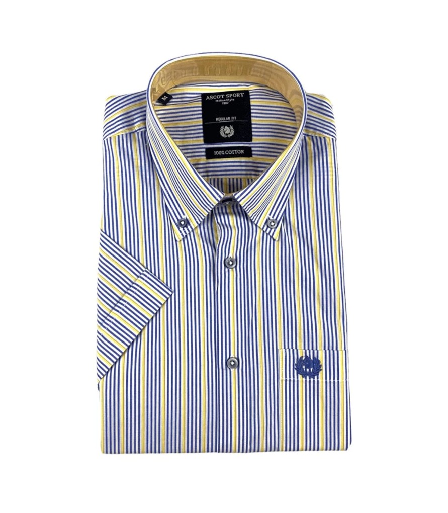 Uomo Ascot Sport Camicie | Camicia Mezze Maniche Uomo Ascot