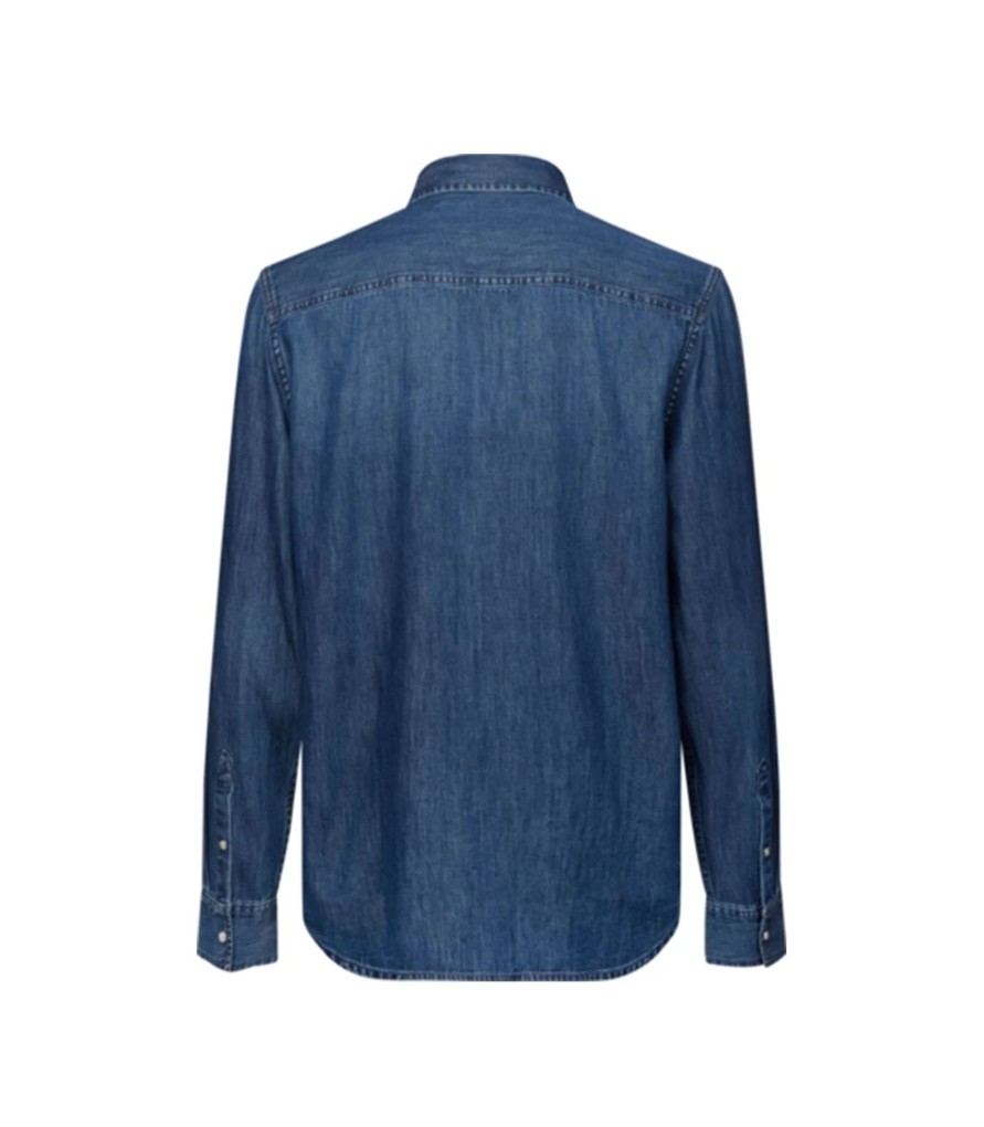 Uomo Calvin Klein Camicie | Camicia Di Jeans Uomo Calvin Klein Colore Denim - J30J314392