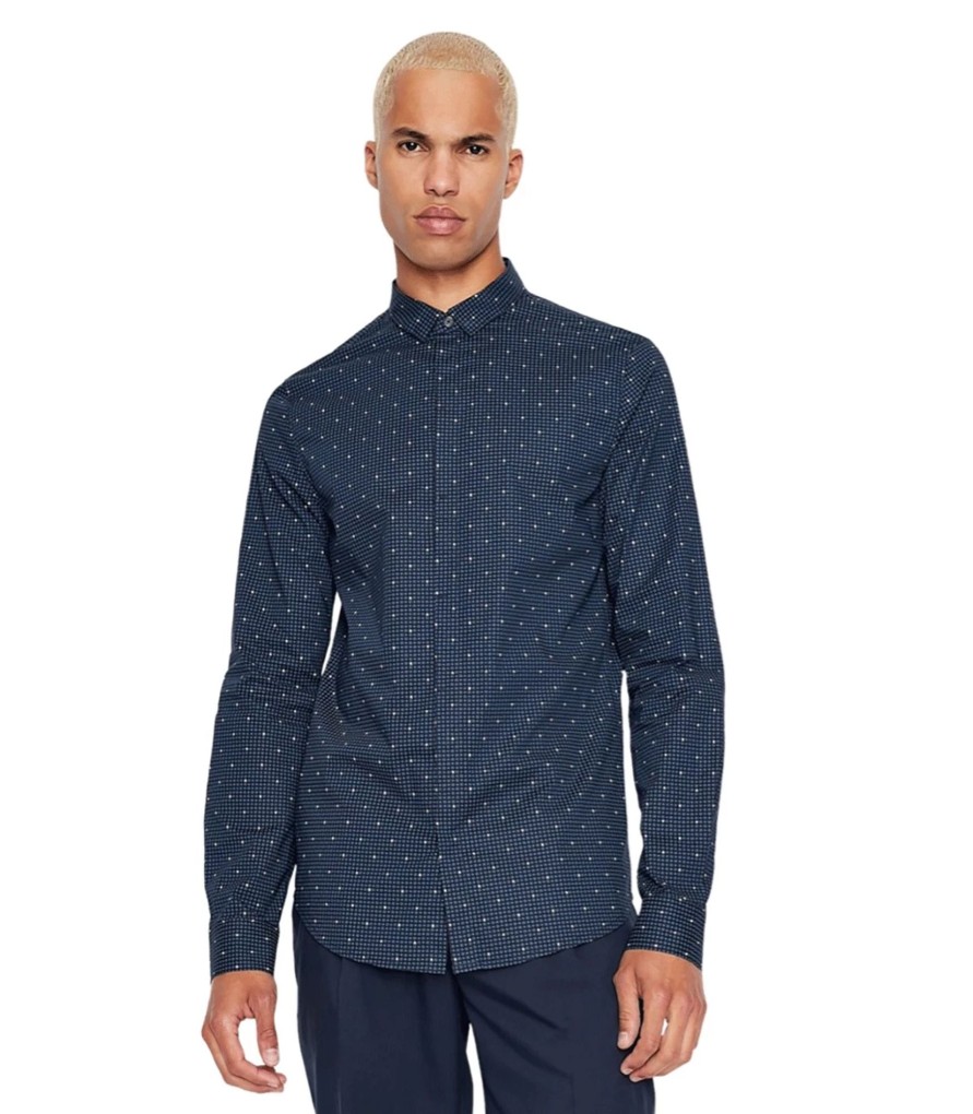 Uomo Armani Exchange Camicie | Camicia Fantasia Uomo Armani Exchange