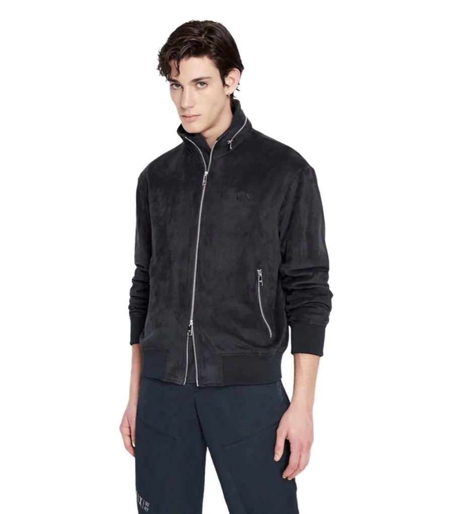 Uomo Armani Exchange Giubbotti | Giacca Scamosciata Uomo Armani Exchange