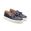 Uomo Soldini Mocassini | Mocassino Slip On Uomo Soldini In Pelle Con Nappine Colore Blu - 20788Bv86