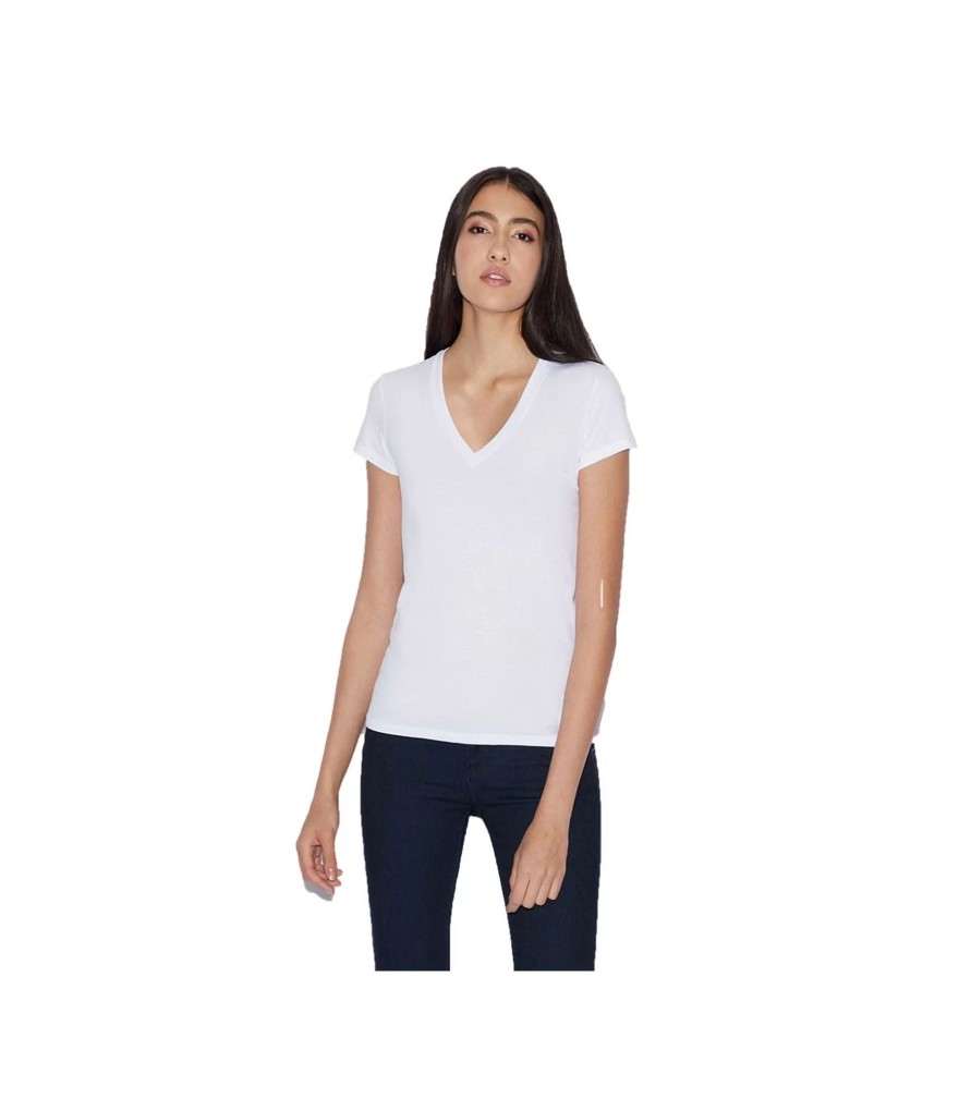 Donna Armani Exchange T-Shirt & Canotte | T- Shirt Donna Armani Exchange Con Scollo A V Colore Bianco - 8Nytdhyj16Z1000