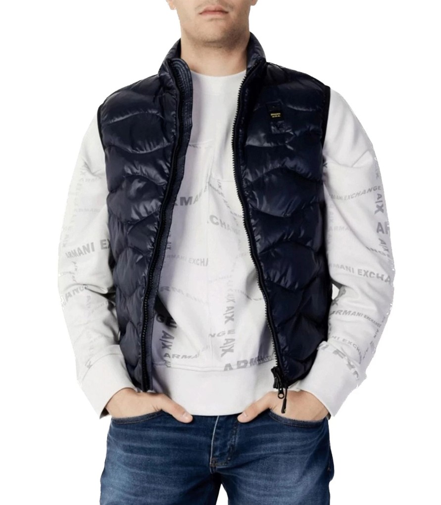 Uomo Blauer Gilet | Gilet Uomo Blauer