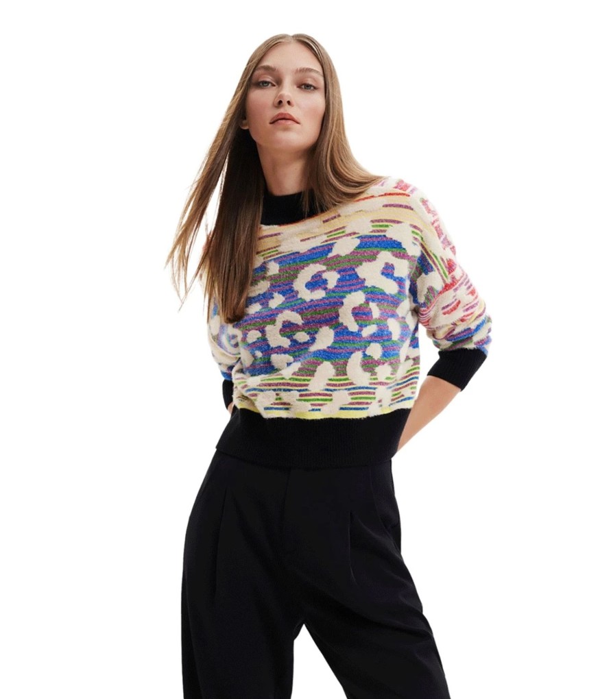 Donna Desigual Maglieria | Maglione A Righe Donna Desigual