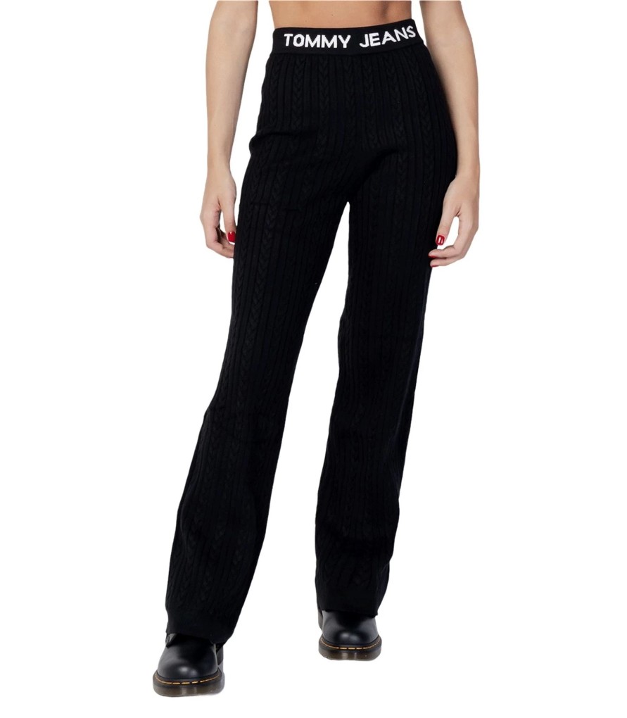 Donna Tommy Jeans Pantaloni | Pantalone Casual A Zampa Da Donna Tommy Jeans