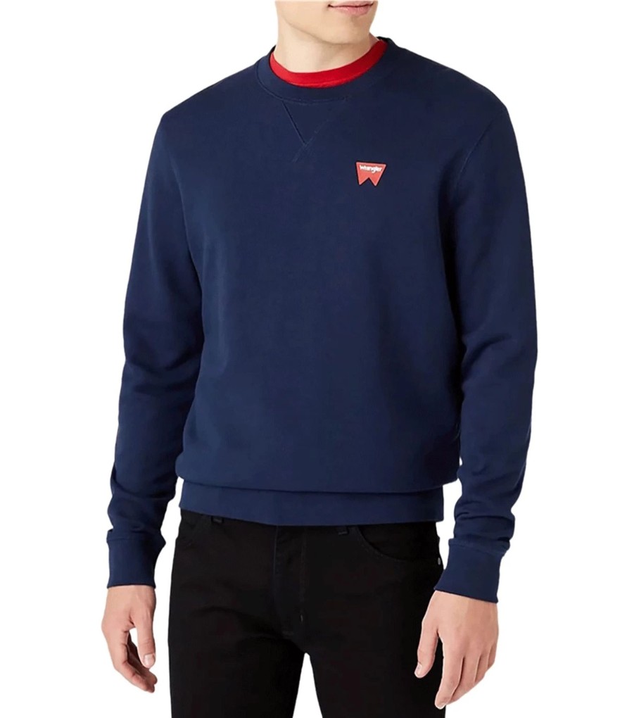 Uomo Wrangler Felpe | Felpa Girocollo Uomo Wrangler Extra Size