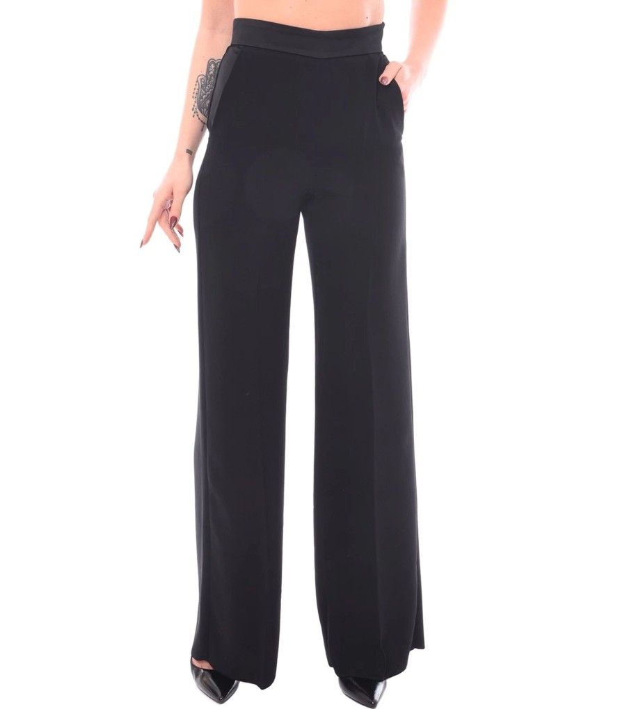 Donna Marella Pantaloni | Pantaloni In Crepe Donna Marella Plata