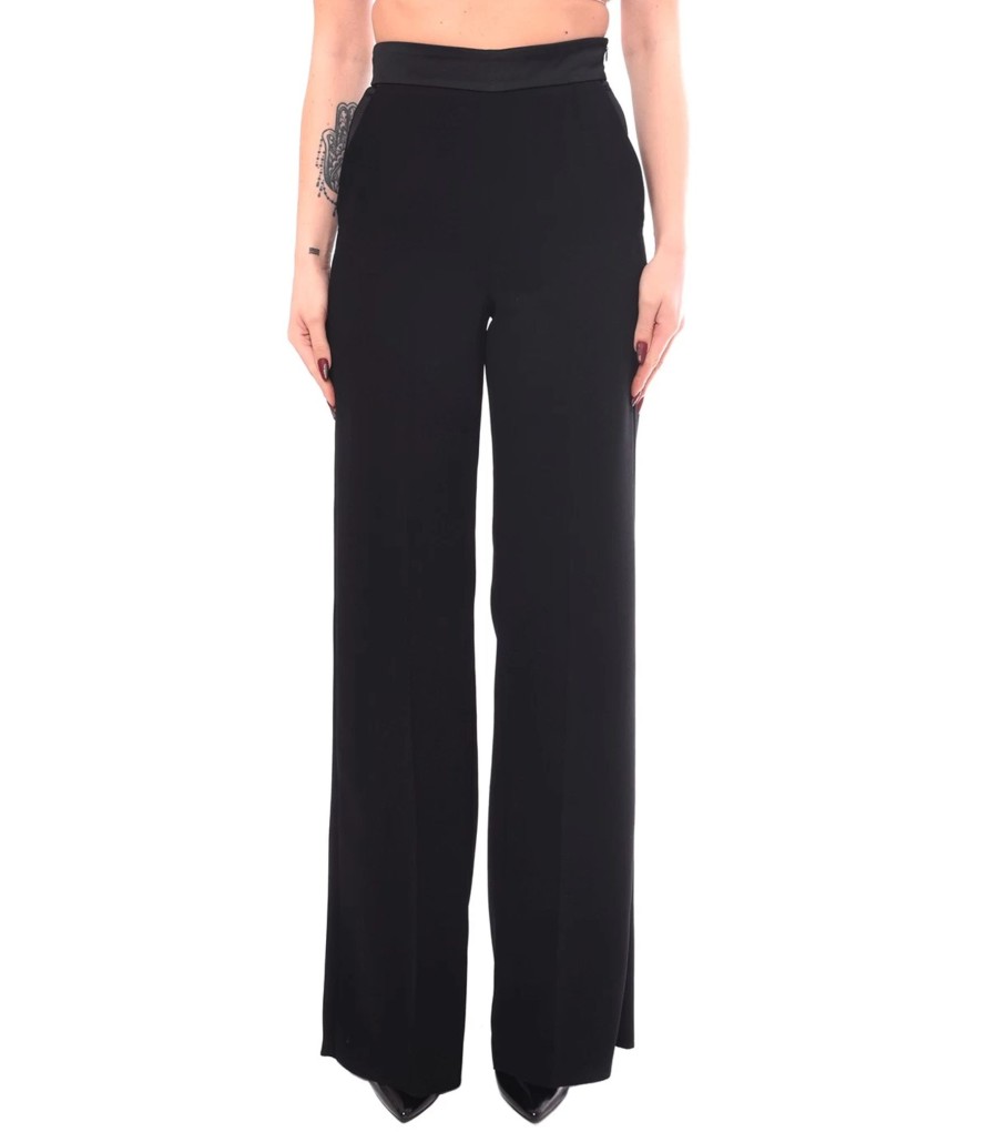 Donna Marella Pantaloni | Pantaloni In Crepe Donna Marella Plata