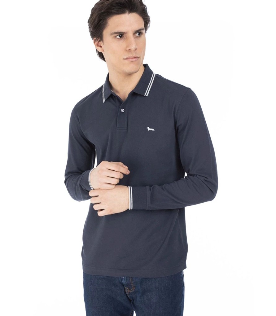 Uomo Harmont & Blaine T-Shirt & Polo | Polo Maniche Lunghe Uomo Extra Size Harmont & Blaine