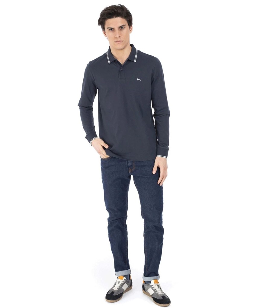 Uomo Harmont & Blaine T-Shirt & Polo | Polo Maniche Lunghe Uomo Extra Size Harmont & Blaine