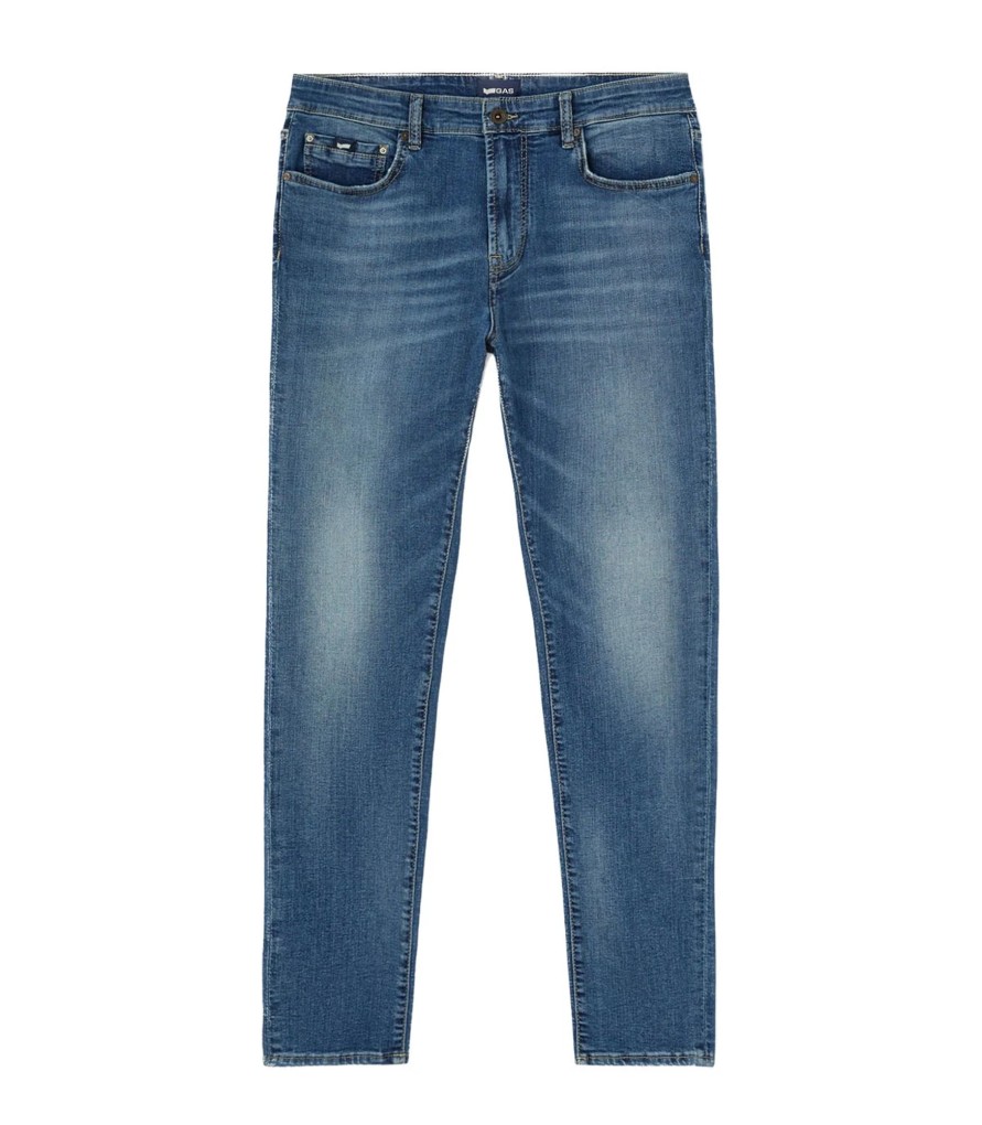 Uomo Gas Jeans | Jeans Uomo Gas Sax Zip Rev 12Mm