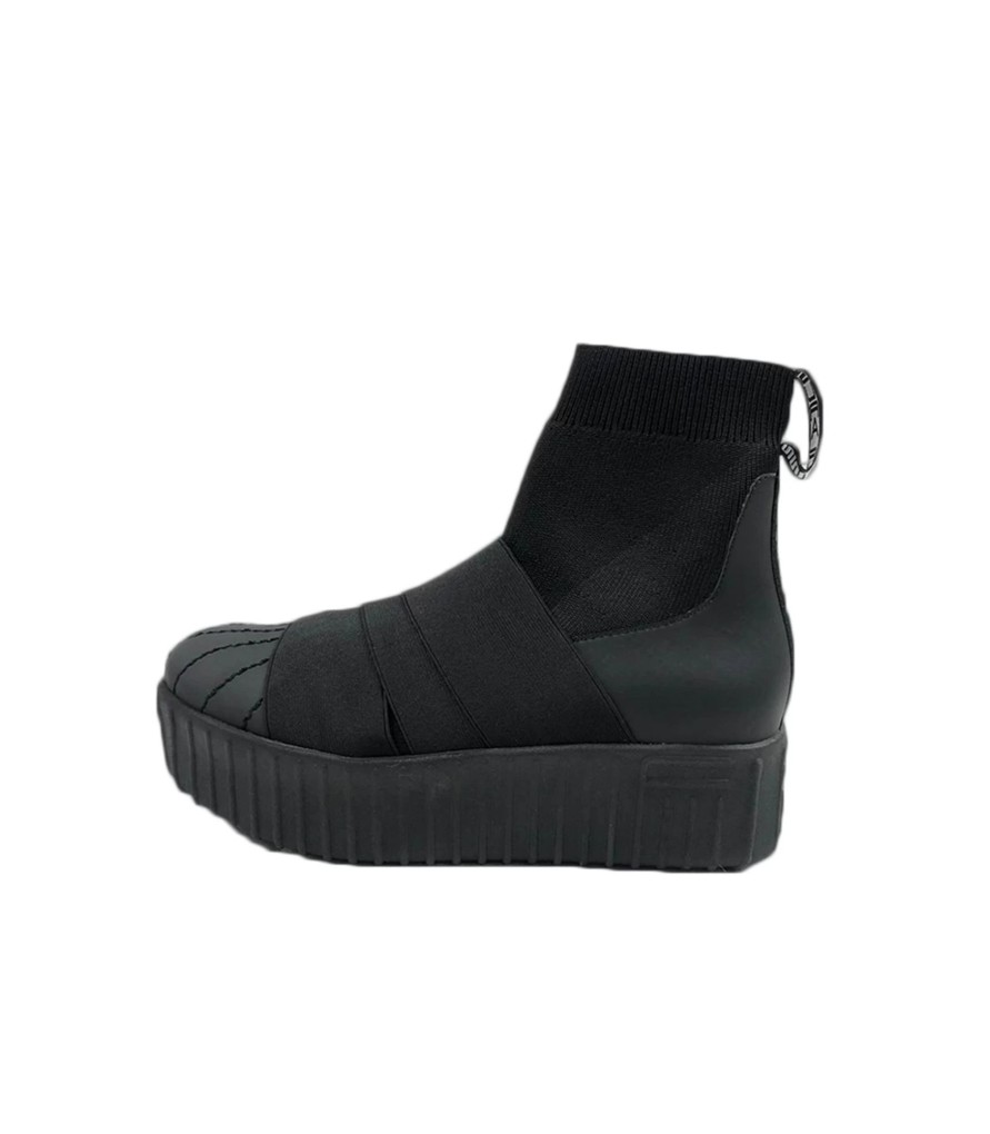 Donna Fessura Sneakers | Sneakers Donna Fessura Hi-Line Ankle Colore Nero - Hilineankle