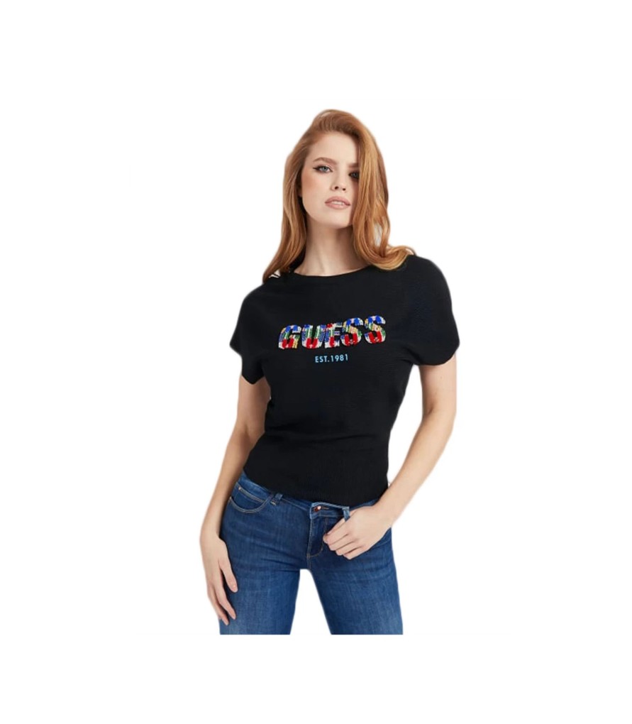 Donna Guess Maglieria | Maglia Donna Guess Con Logo