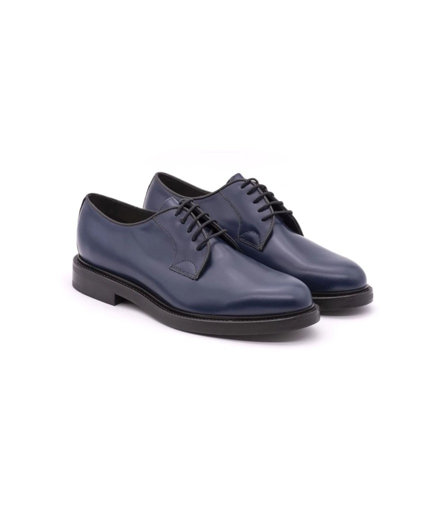 Uomo Soldini Scarpe Formali | Scarpe Derby Uomo Liscio Soldini Las Vegas Colore Blu - 13207L091B