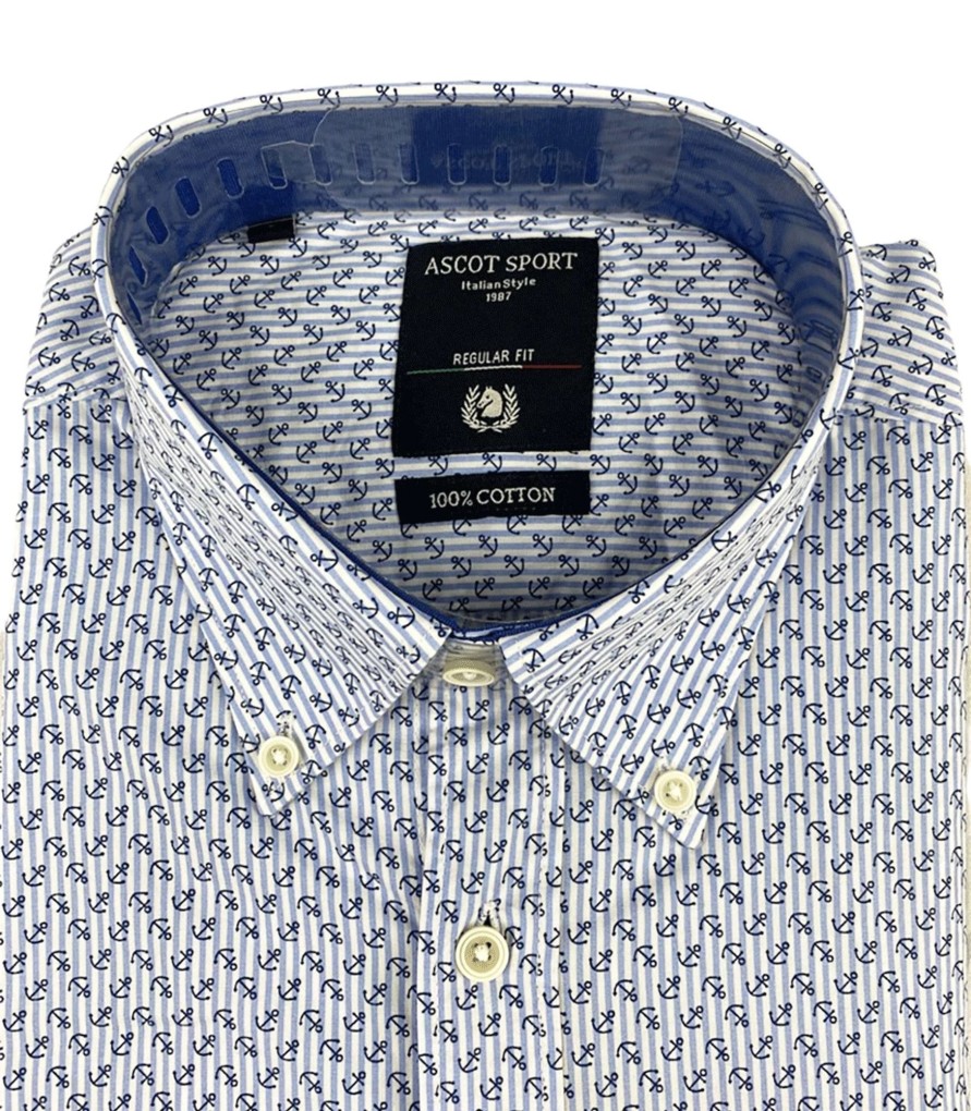 Uomo Ascot Sport Camicie | Camicia Fantasia Uomo Ascot