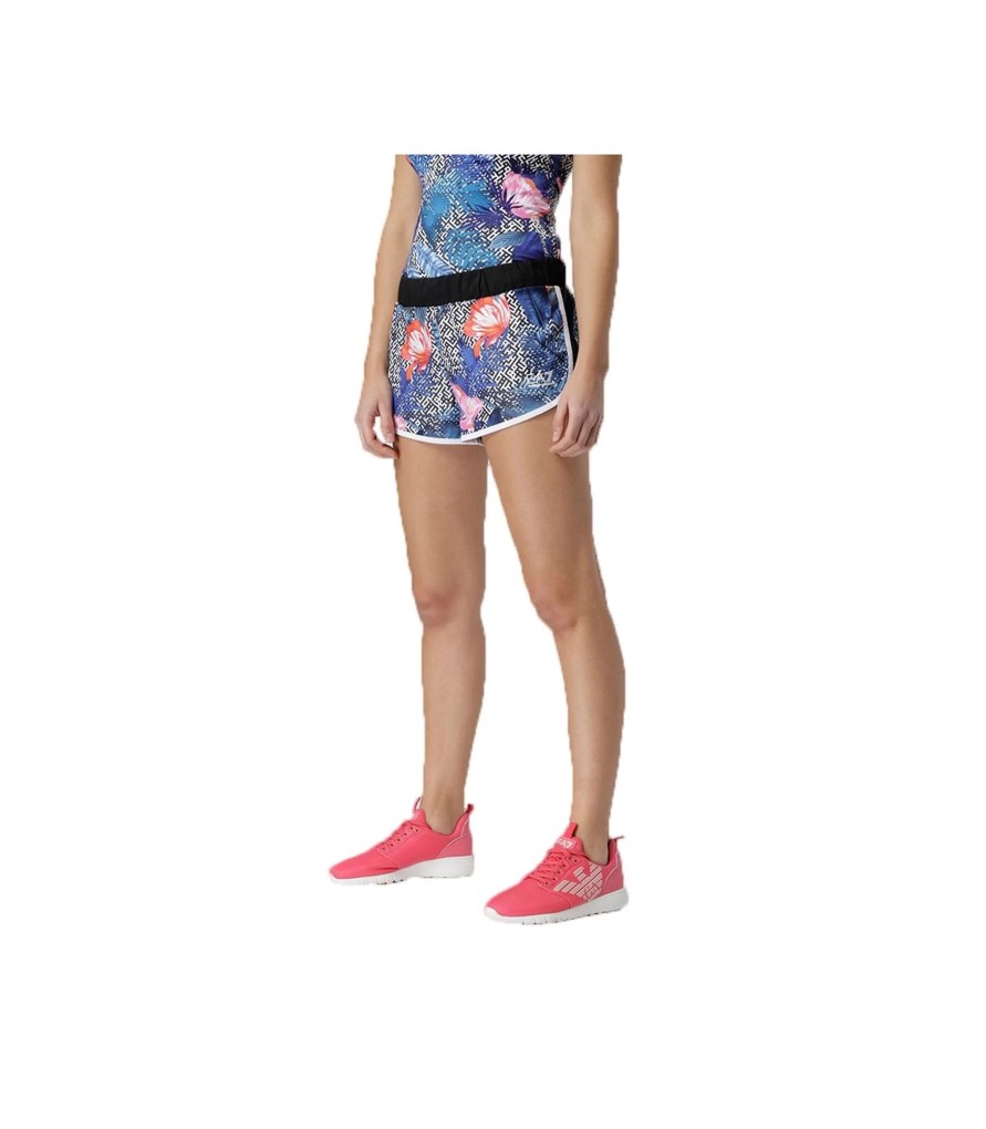 Donna EA7 Emporio Armani Shorts E Bermuda | Short Donna Emporio Armani In Tessuto Tecnico Ventus7 Fantasia Floreale - 3Gts03Tn27Z12554