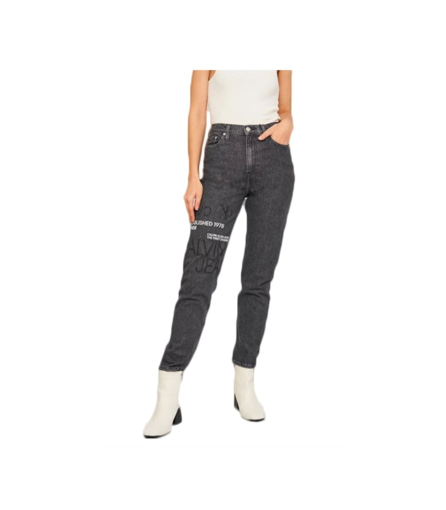 Donna Calvin Klein Jeans | Mom Jeans Donna Con Logo Stampato Calvin Klein