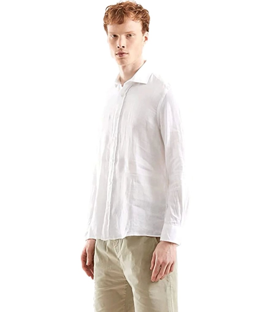 Uomo Refrigiwear Camicie | Camicia In Lino Uomo Refrigiwear