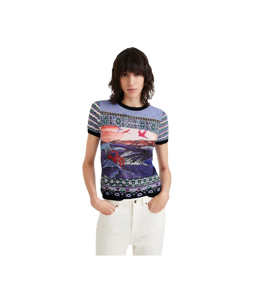 Donna Desigual Maglieria | Maglia Tricot Giapponese Donna Desigual