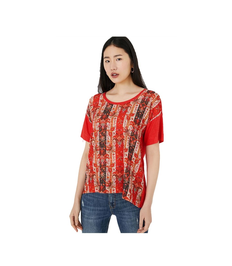 Donna Desigual T-Shirt & Canotte | T-Shirt Donna Con Fregi Desigual