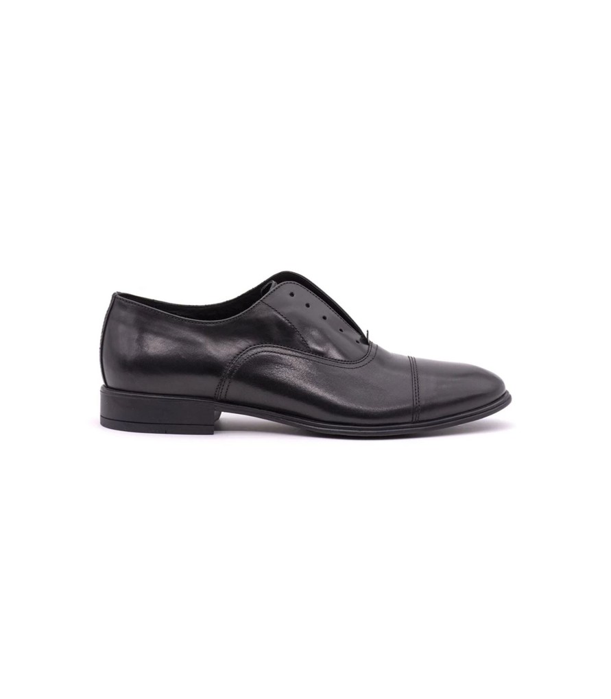 Uomo Soldini Scarpe Formali | Scarpa Slip On Uomo Soldini Francesina Suola In Gomma Colore Nero - 19765Rs67