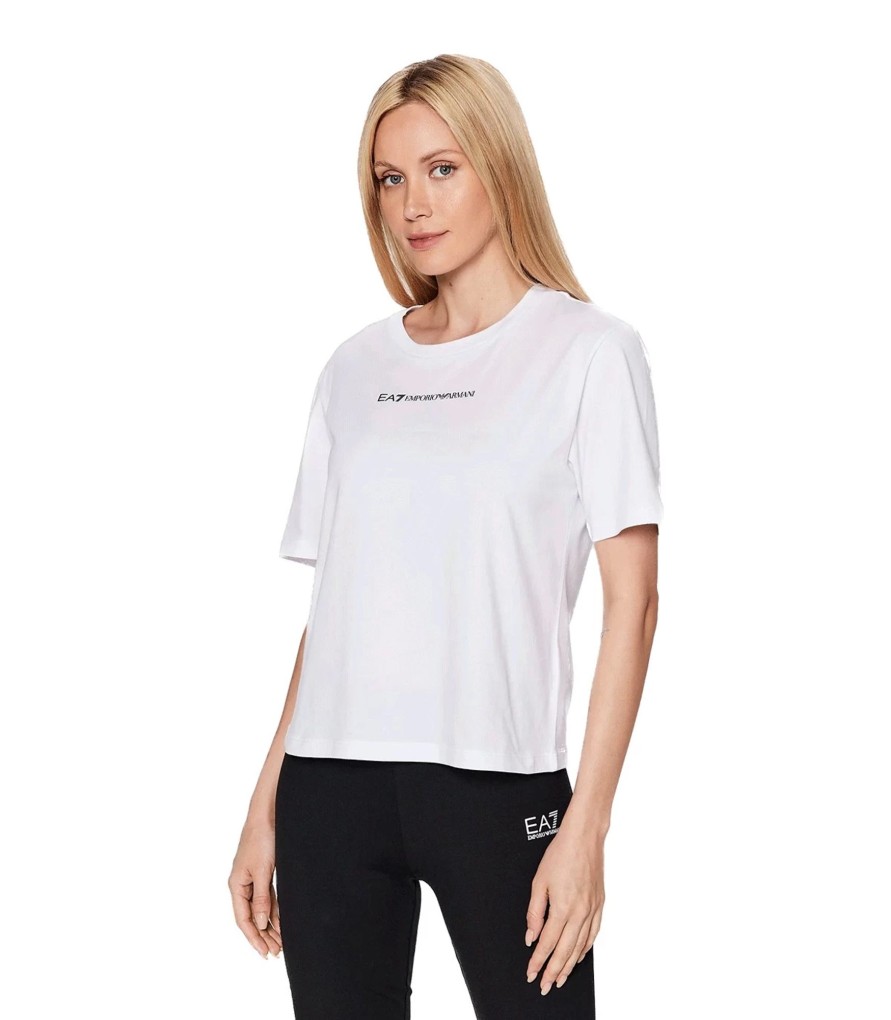 Donna EA7 Emporio Armani T-Shirt & Canotte | T-Shirt Donna Crop Emporio Armani Ea7