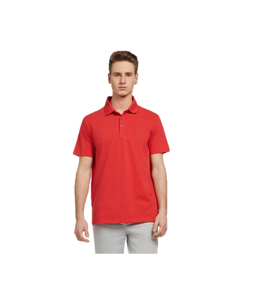 Uomo Trussardi T-Shirt & Polo | Polo Uomo Trussardi Blu Rosso Tulipano - 52T001131T000784