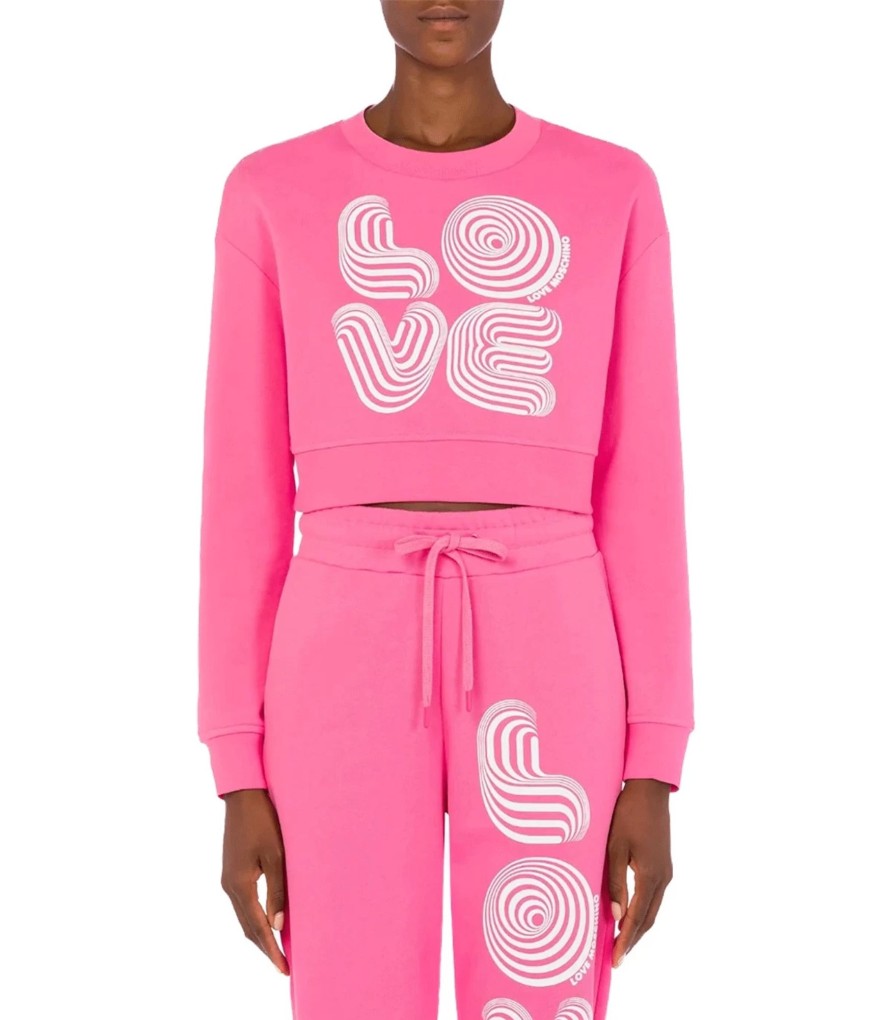 Donna Love Moschino Felpe | Felpa Cropped Donna Love Moschino