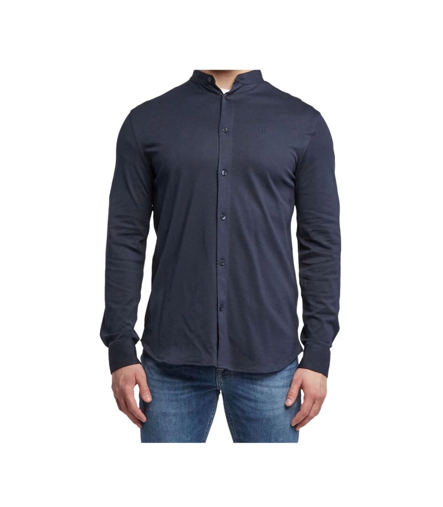 Uomo Armani Exchange Camicie | Camicia In Piquet Uomo Armani Exchange