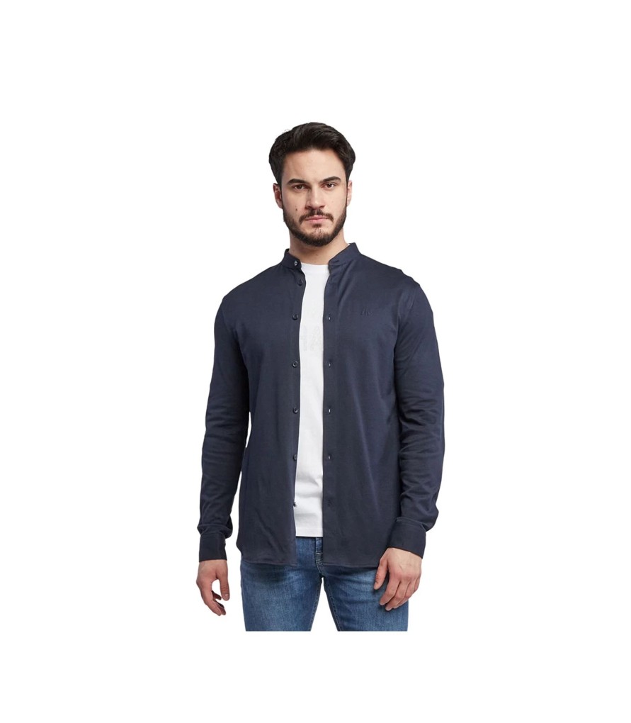 Uomo Armani Exchange Camicie | Camicia In Piquet Uomo Armani Exchange