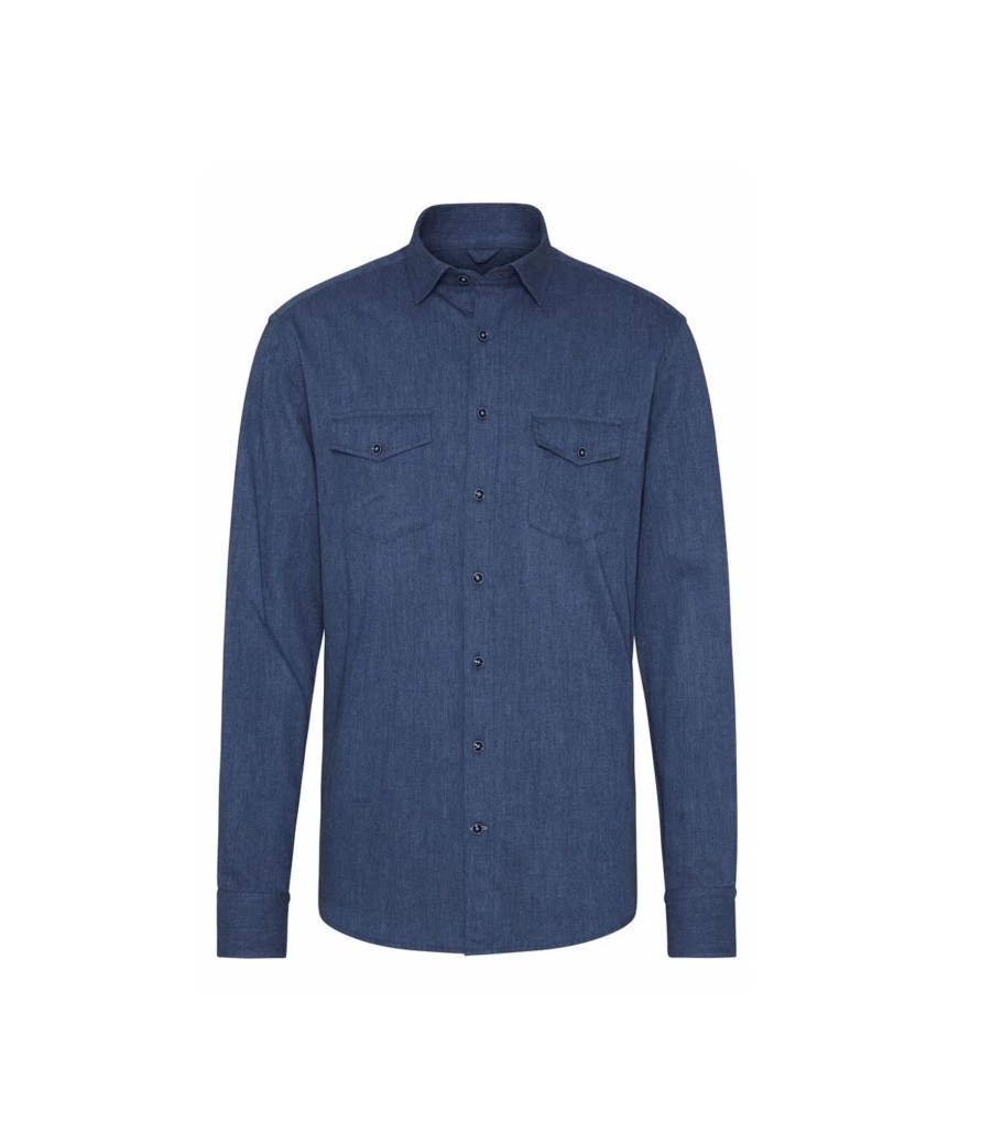 Uomo Bugatti Camicie | Camicia Da Uomo In Denim Bugatti