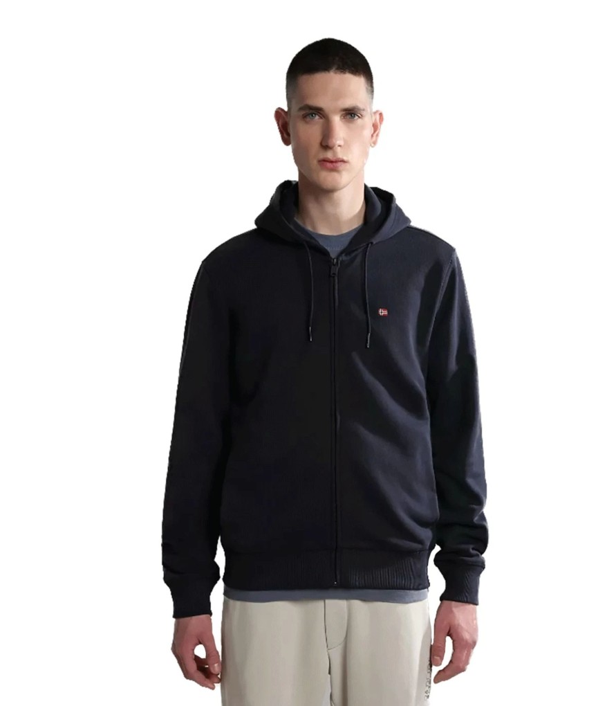 Uomo Napapijri Felpe | Felpa Con Cappuccio Full Zip Napapijri