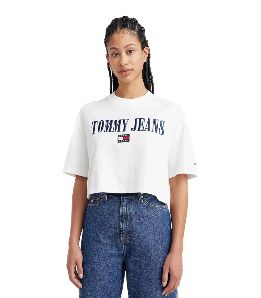 Donna Tommy Jeans T-Shirt & Canotte | T-Shirt Crop Donna Tommy Jeans