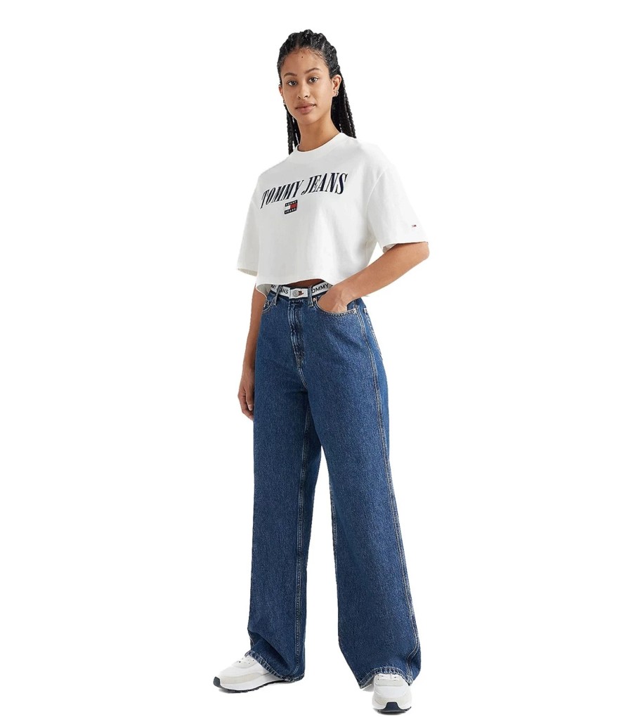 Donna Tommy Jeans T-Shirt & Canotte | T-Shirt Crop Donna Tommy Jeans