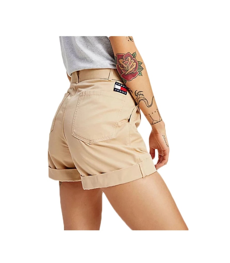 Donna Tommy Jeans Shorts E Bermuda | Shorts Mom Fit Con Cintura Tommy Jeans