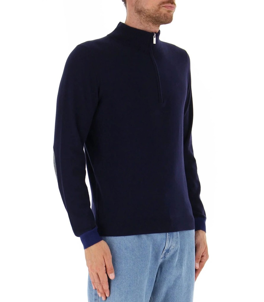 Uomo Sun 68 Maglieria | Maglione Mezza Zip Uomo Sun 68