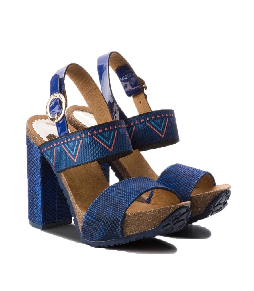 Donna Desigual Tacchi Alti | Sandali Donna Desigual Carioca Denim Beach Colore Blu - 18Sshf135106