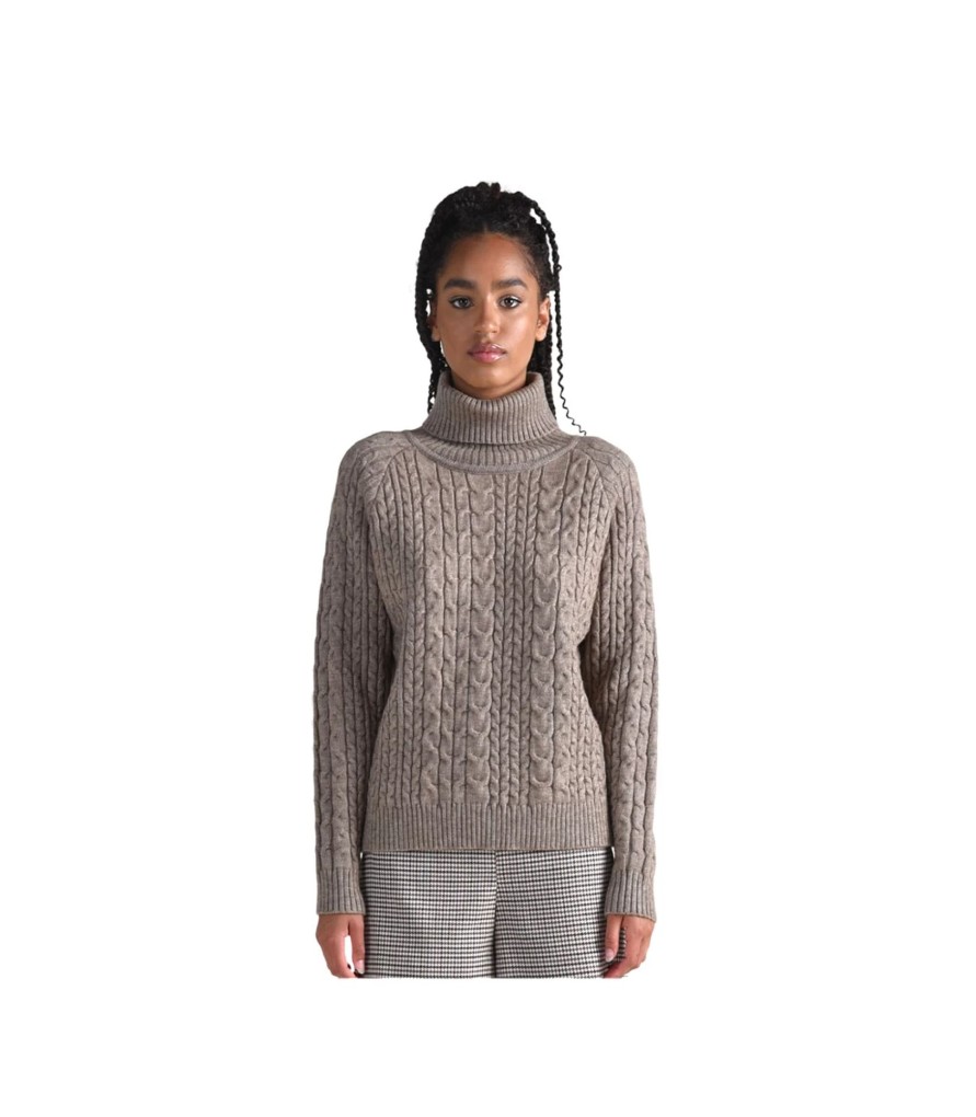 Donna Molly Bracken Maglieria | Maglione A Trecce Dolcevita Donna Molly Bracken